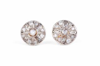 Appraisal: A Pair of Art Deco Platinum Gold and Diamond Earrings