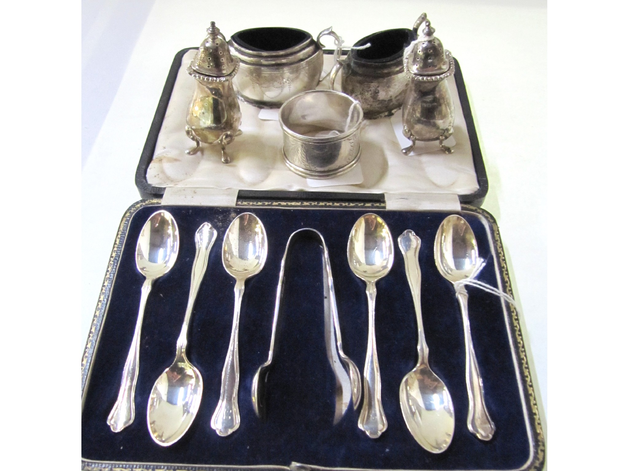 Appraisal: A lot comprising a cased set of six silver coffee