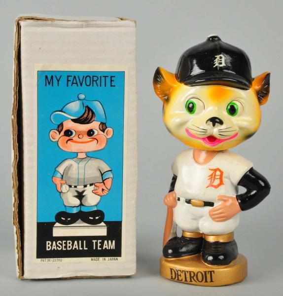 Appraisal: Detroit Tigers Mascot Bobbing Head Doll Description Gold round base