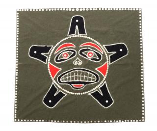 Appraisal: Handmade First Nations Wool Button Blanket Northwest Coast st Nations