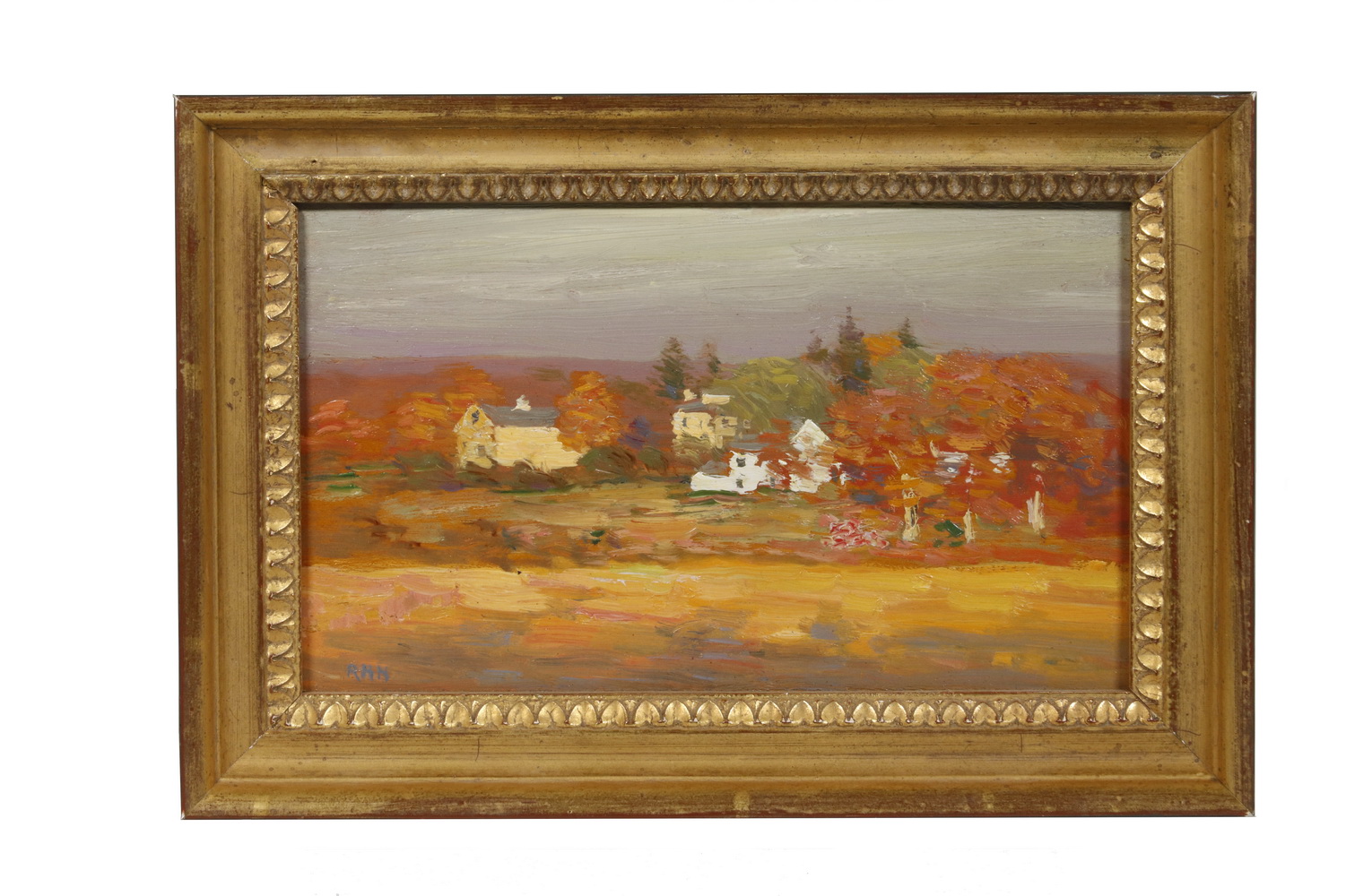 Appraisal: ROBERT HOGG NISBET CT RI - Miniature Kent Countryside oil