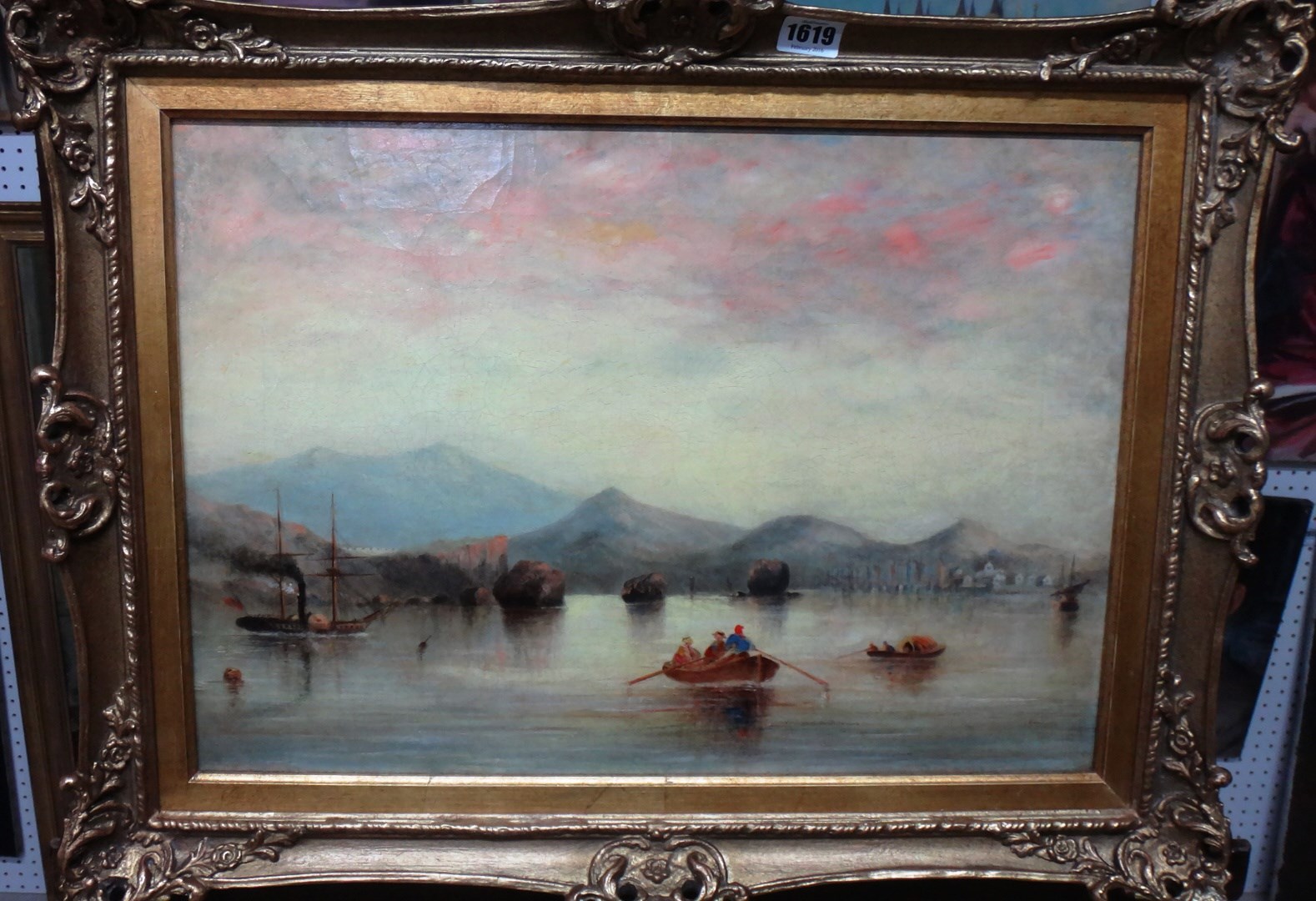 Appraisal: Follower of James Webb Lake scene with figures in a