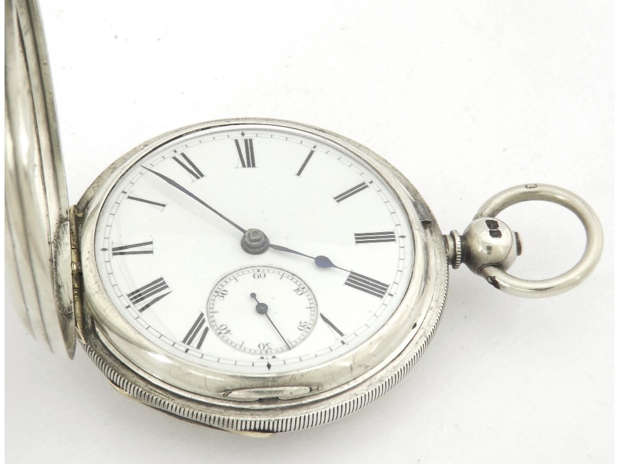 Appraisal: Silver fusee lever hunter pocket watch Chester the movement signed