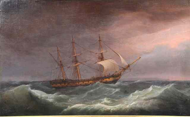 Appraisal: Thomas Whitcombe c - A three masted sailing ship in