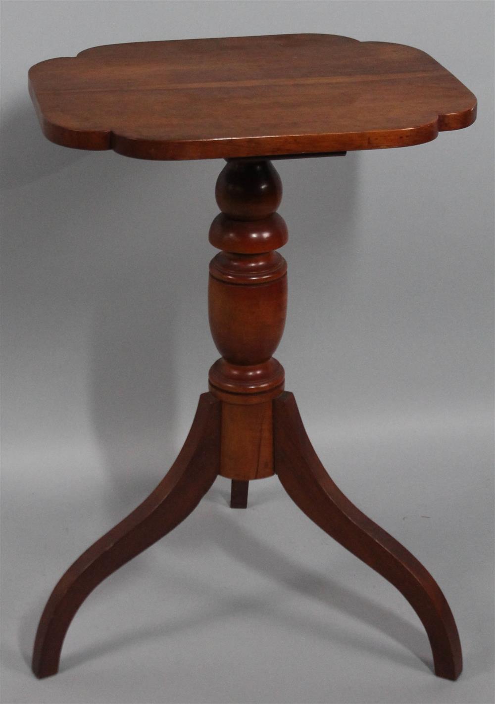 Appraisal: FEDERAL STYLE CHERRY CANDLESTAND having a shaped quatrefoil top on