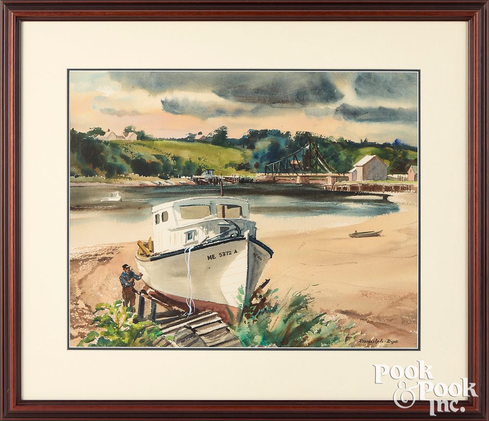 Appraisal: Ranulph Bye watercolor beach Thomaston ME Ranulph Bye American -