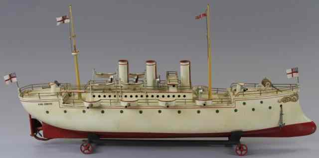 Appraisal: BING ''KING EDWARD'' GUNBOAT Germany early 's clockwork version hand