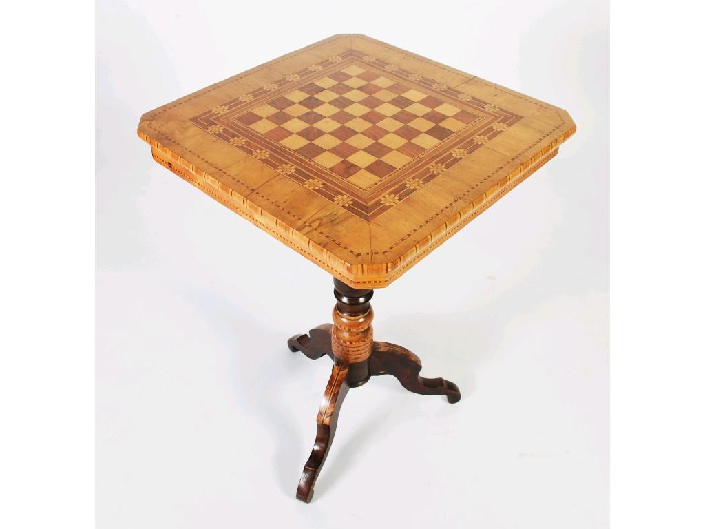 Appraisal: EARLY TWENTIETH CENTURY ITALIAN TRIPOD TABLE the canted square pale