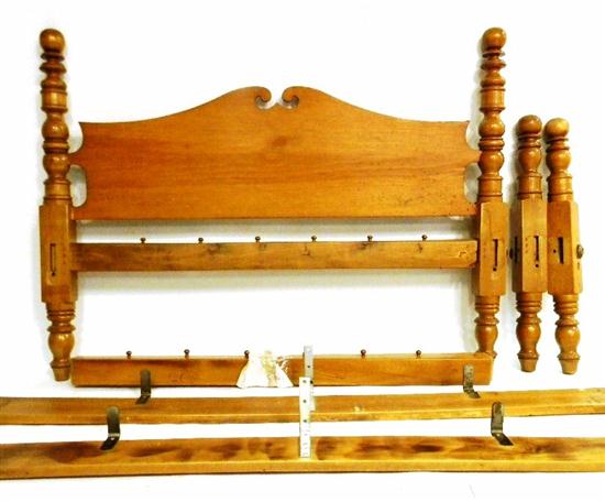 Appraisal: Four post bedstead with vase block and ring turned legs