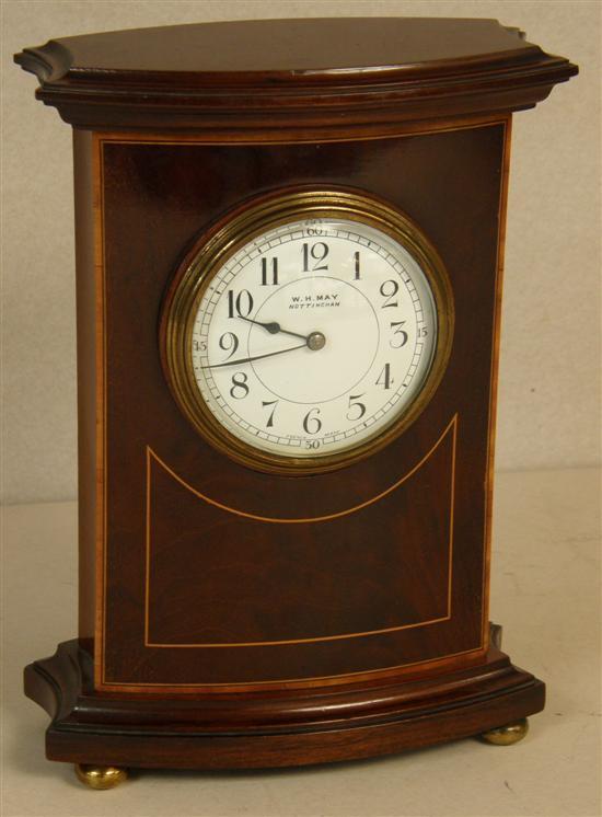 Appraisal: Early th century mahogany and boxwood strung mantel clock by