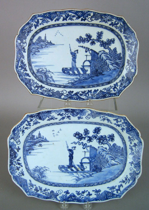 Appraisal: Pair of Chinese export blue and white platters th c