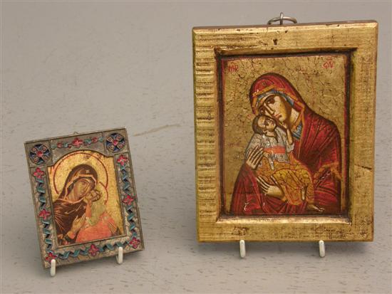 Appraisal: Modern Greek icon by and one other by