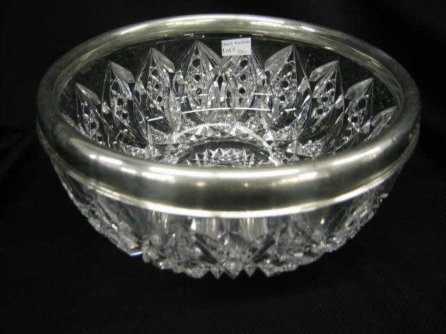 Appraisal: Sterling Silver Cut Glass Bowl brilliant period deeply cut bowl