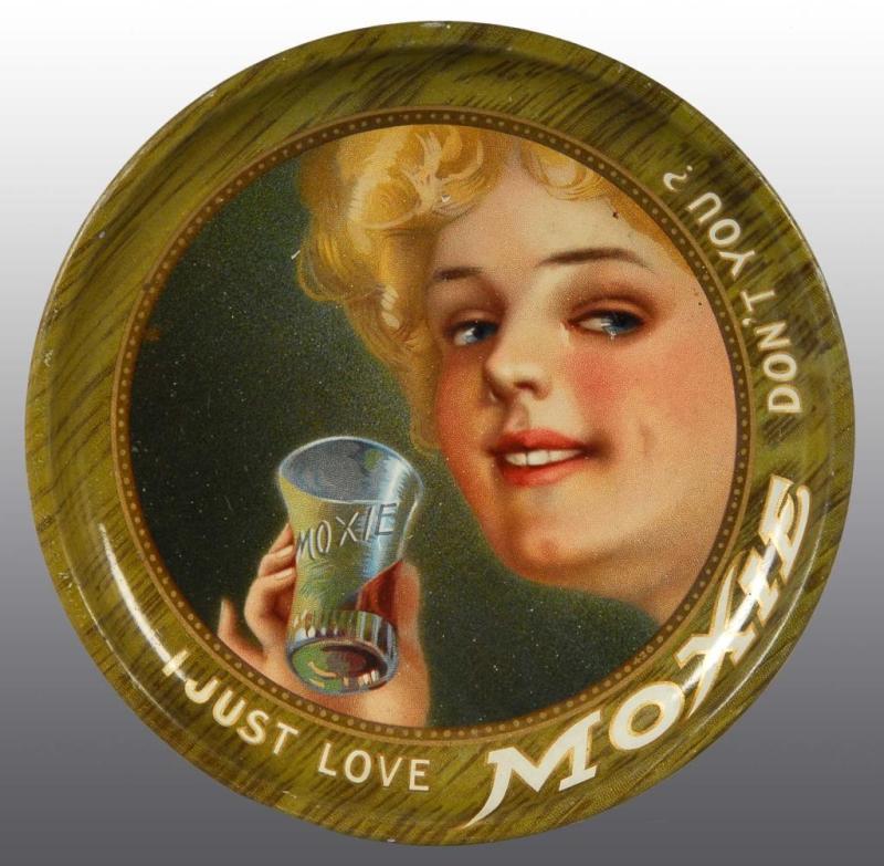 Appraisal: Tin Litho Moxie Tip Tray Description Circa Clean and bright