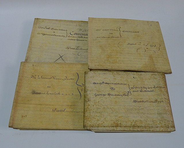 Appraisal: A collection of four Georgian Vellum Indentures