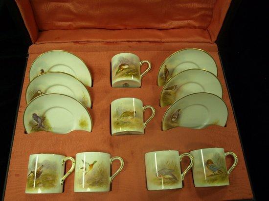 Appraisal: A cased set of six Worcester coffee cans and saucers