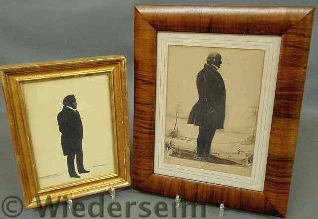 Appraisal: Two framed silhouettes the larger a print the other signed