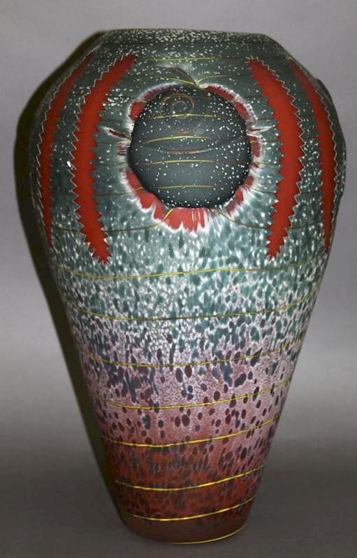 Appraisal: Jose Chardiet Jose Chardiet American b - Summer Vase Blown