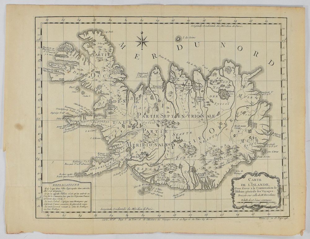 Appraisal: Jacques-Nicolas Bellin Map of Iceland ca Jacques-Nicolas Bellin French -