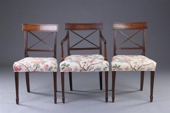 Appraisal: SET EIGHT REGENCY DINING CHAIRS early th century two arms