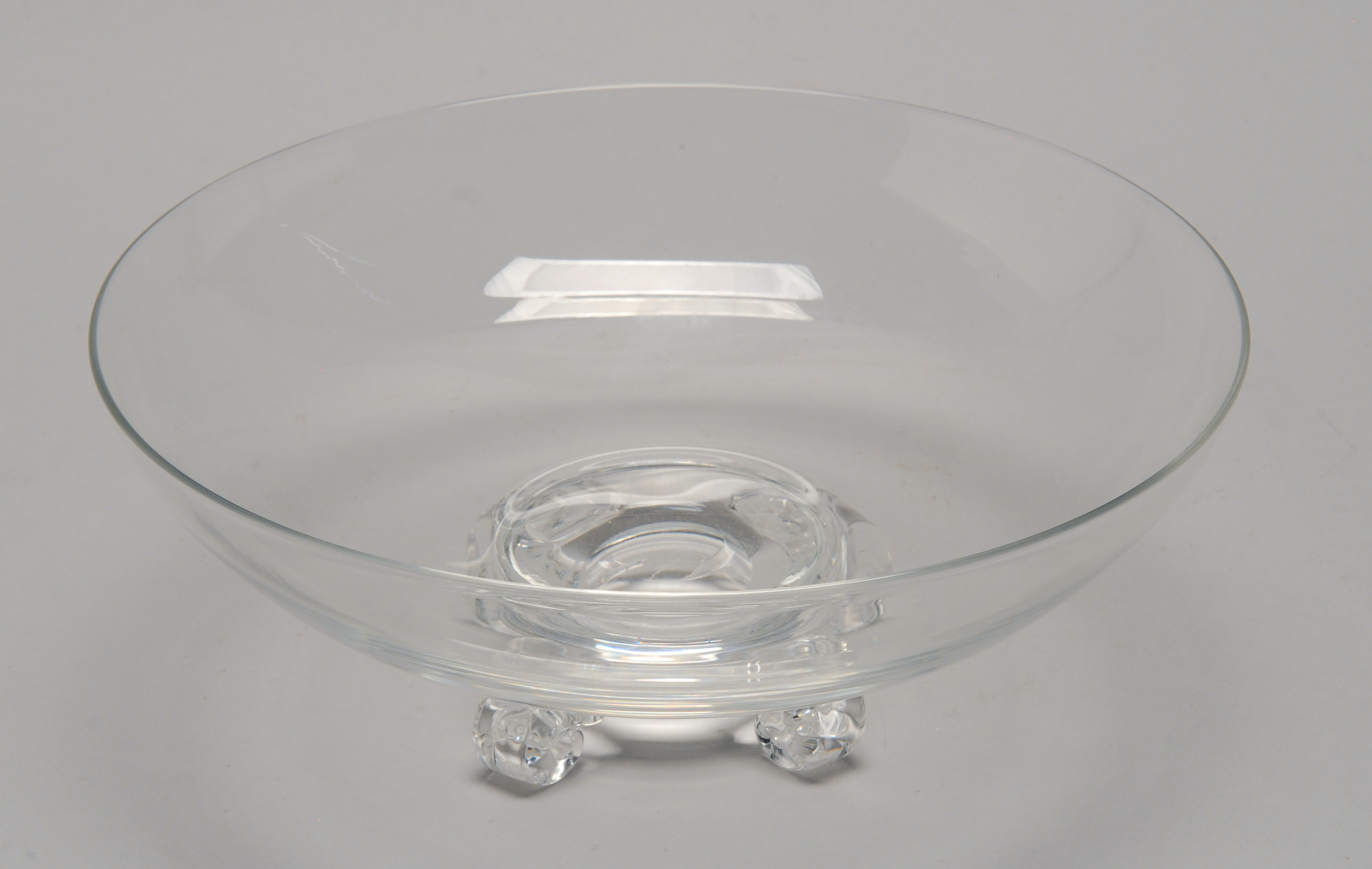 Appraisal: STEUBEN COLORLESS CRYSTAL BOWL New York Mid- th CenturyIn circular