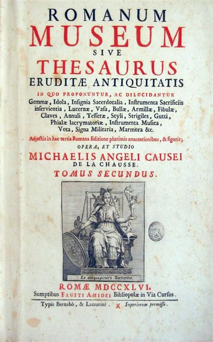 Appraisal: vol Causei Michaelis Angeli Romanum Museum sive Thesaurus Eruditae Antiquitis