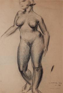 Appraisal: Clyde Singer drawing Clyde Singer American - - Standing Nude-