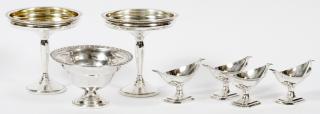 Appraisal: STERLING TABLEWARE STERLING TABLEWARE H A pair of weighted sterling