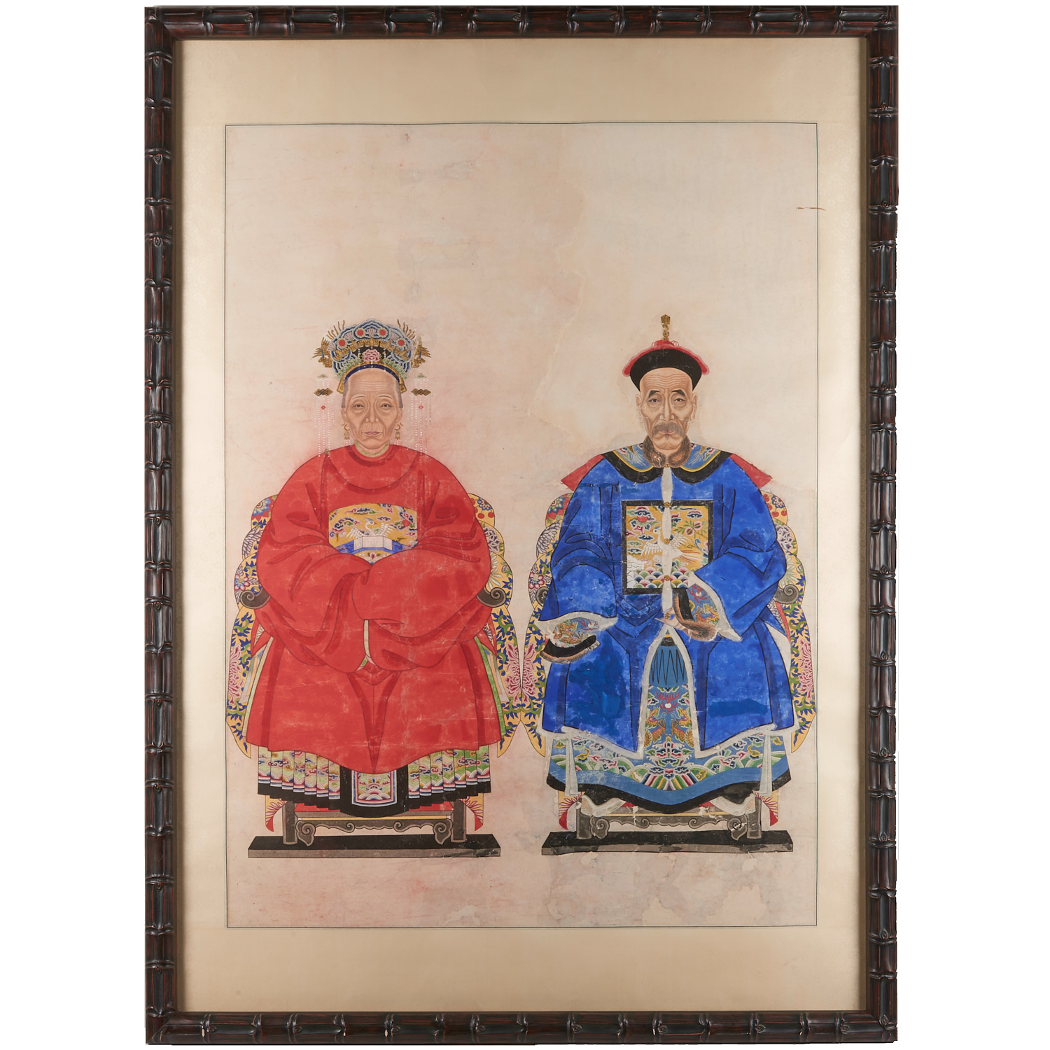 Appraisal: CHINESE SCHOOL IMPERIAL ANCESTRAL PORTRAIT Chinese School Qing Dynasty First