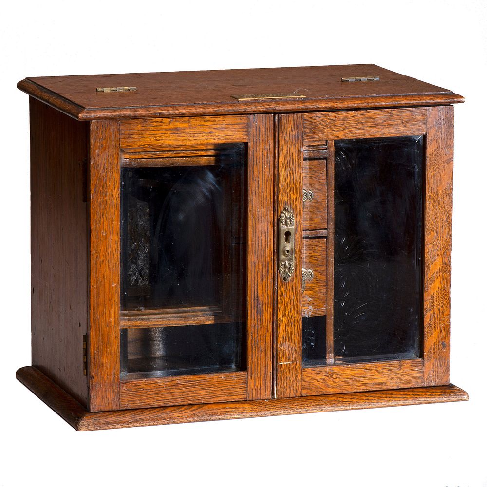 Appraisal: A Presentation Tabletop Bar Cabinet A Presentation Tabletop Bar Cabinet