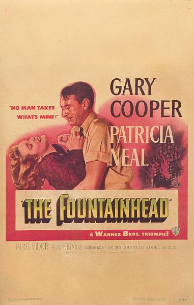 Appraisal: The Fountainhead Warner Bros window card condition C cardboard-backed x