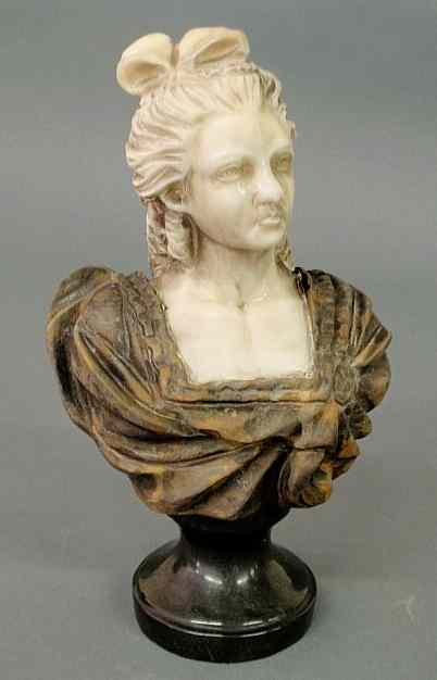 Appraisal: Italian carved marble bust of a woman late th c