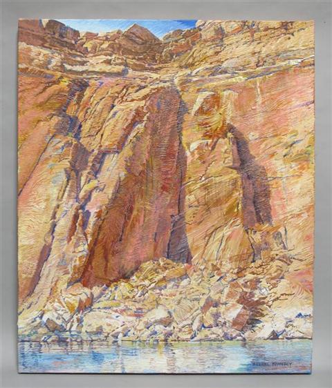 Appraisal: MERRILL DEAN MAHAFFEY AMERICAN DYNASTIC CORNER LAKE POWELL Acrylic on