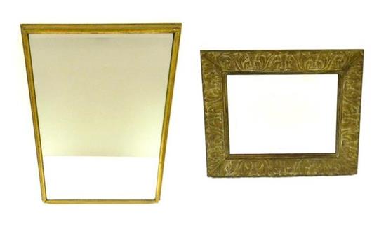 Appraisal: Two th C wall mirrors one with wooden frame with