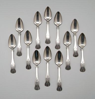 Appraisal: Set of Marquand spoons coin silver Kings style pattern marked