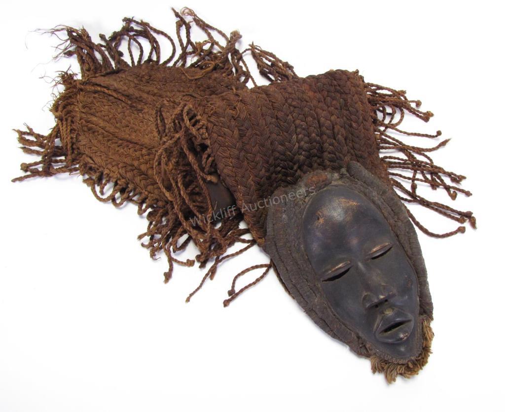 Appraisal: Bamileke Tribe Ceremonial Mask from Cameroon carved wood head with