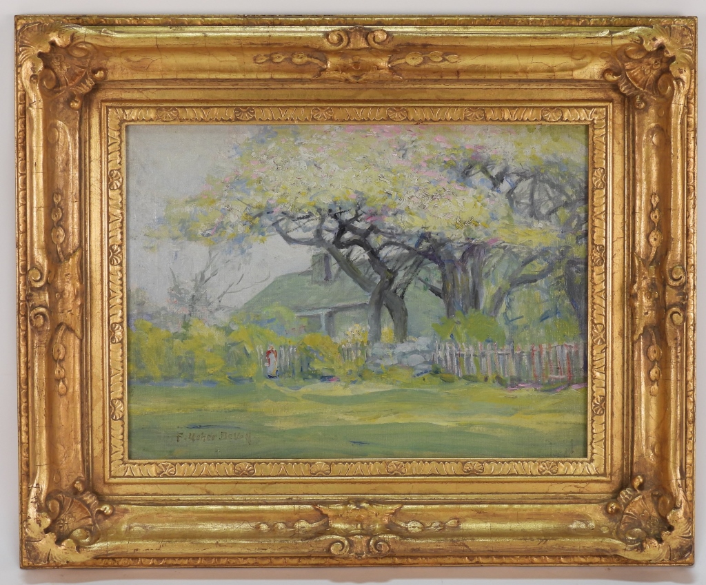 Appraisal: FREDERICK DE VOLL APPLE BLOSSOM LANDSCAPE PAINTING Rhode Island -