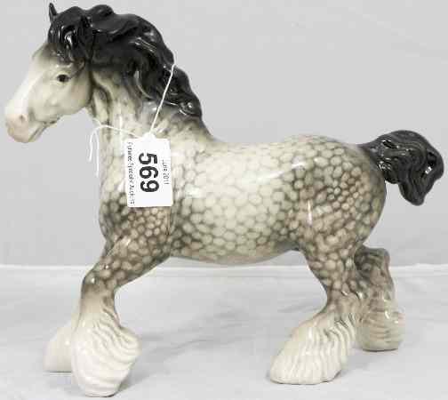 Appraisal: Beswick Rocking Horse Grey Cantering Shire restored rear leg