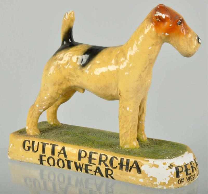 Appraisal: Plaster Statue for Gutta Percha Footwear Description s Statue depicts