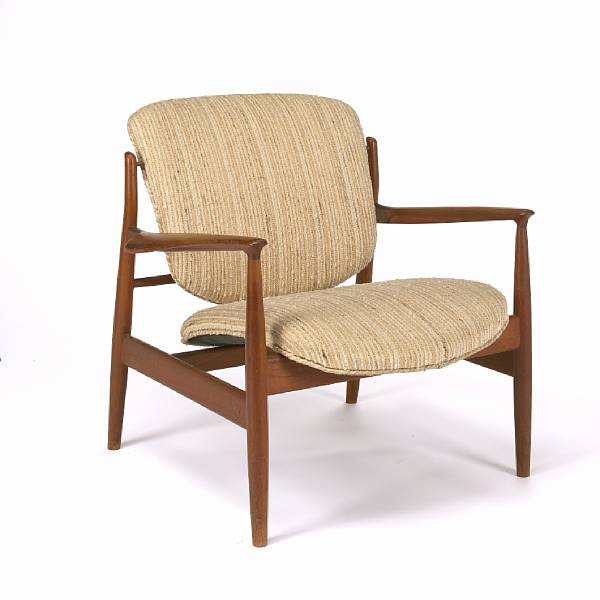 Appraisal: A Finn Juhl upholstered teak armchair model for France and