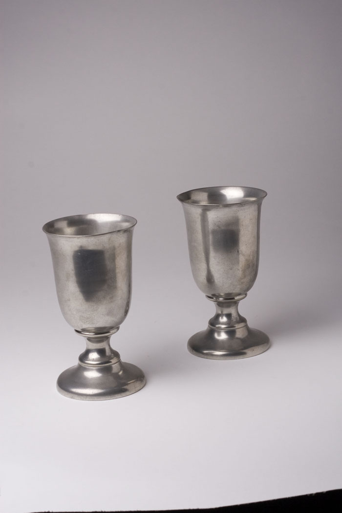 Appraisal: PAIR OF PEWTER CHALICES ATTRIBUTED TO HENRY G REED -