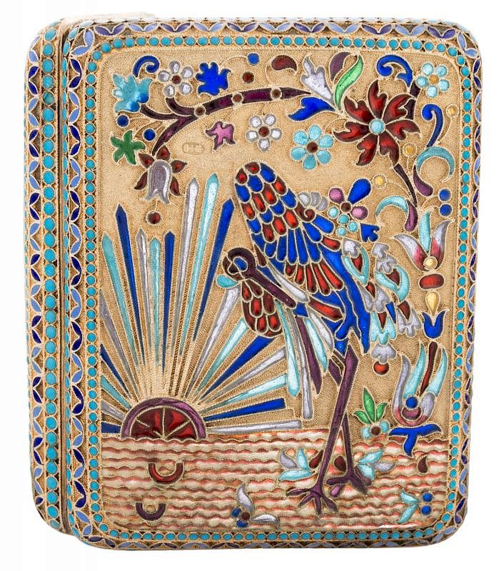 Appraisal: A RUSSIAN GILDED SILVER CLOISONNE AND PLIQUE A JOUR ENAMEL