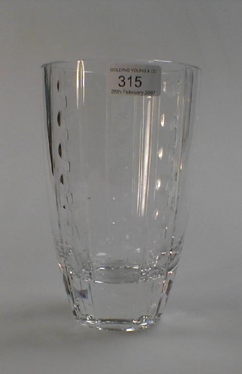 Appraisal: A heavy lead crystal Orrefors style vase