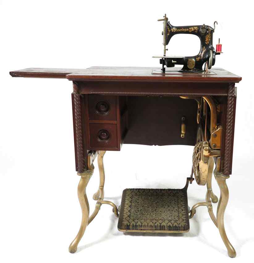 Appraisal: RARE ALL BRASS SINGER SEWING MACHINE FROM THE PAN -