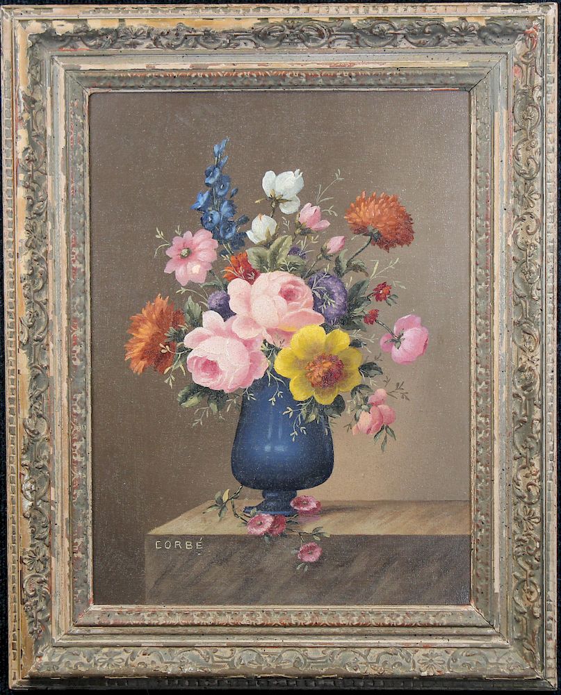 Appraisal: Corbe Signed Still Life Painting Corbe Signed Still Life Painting