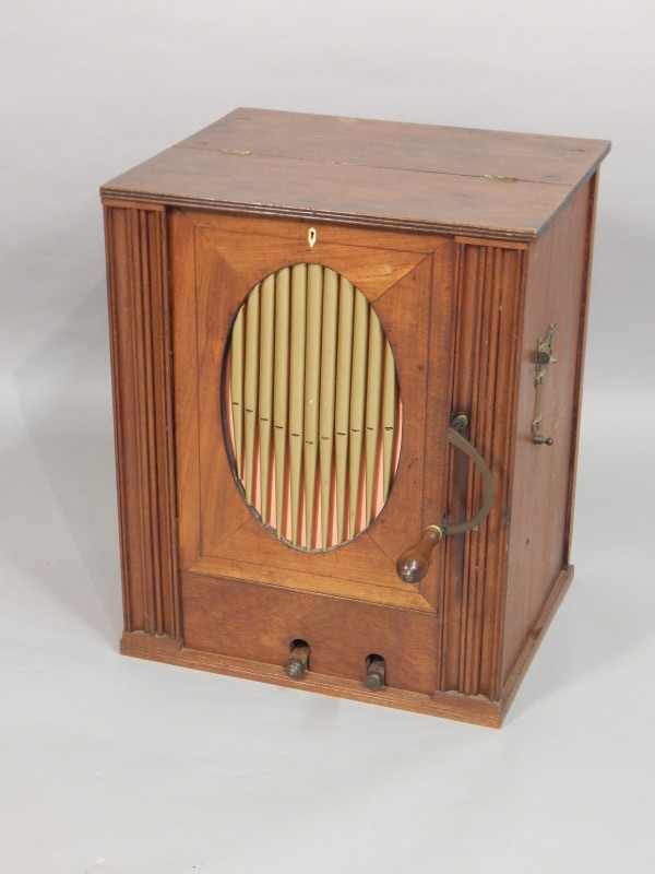 Appraisal: A th barrel organ in mahogany case with winding handle