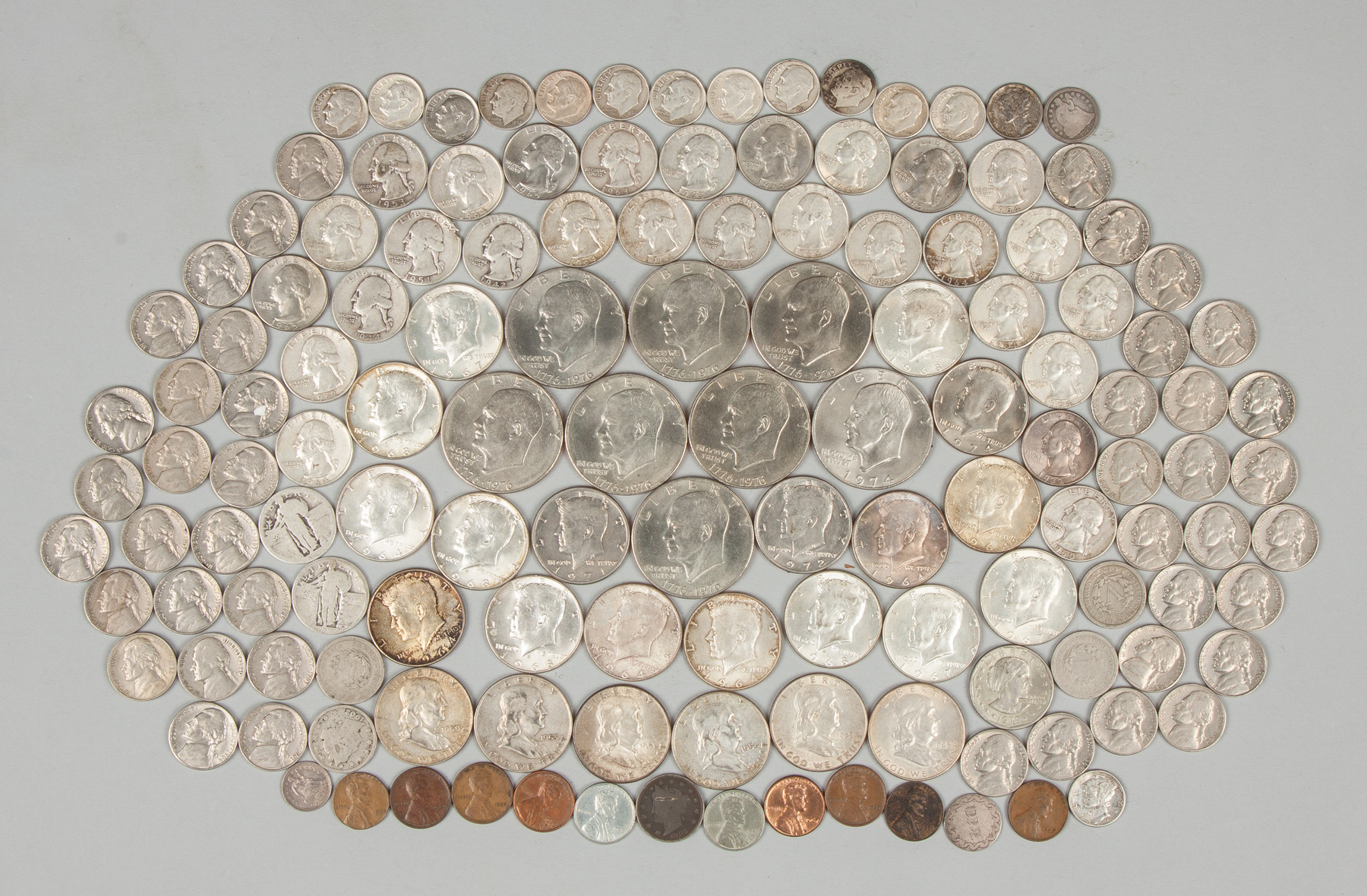 Appraisal: Coin Collection Including dollar coins half dollar coins quarters nickels