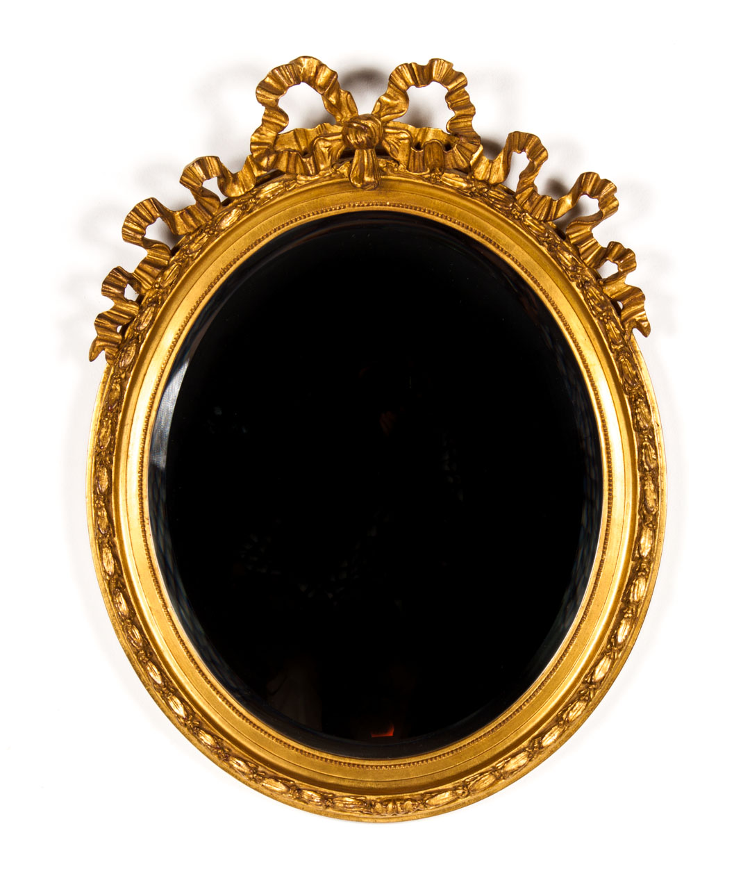 Appraisal: Louis XV style oval looking glass bell flower carved frame