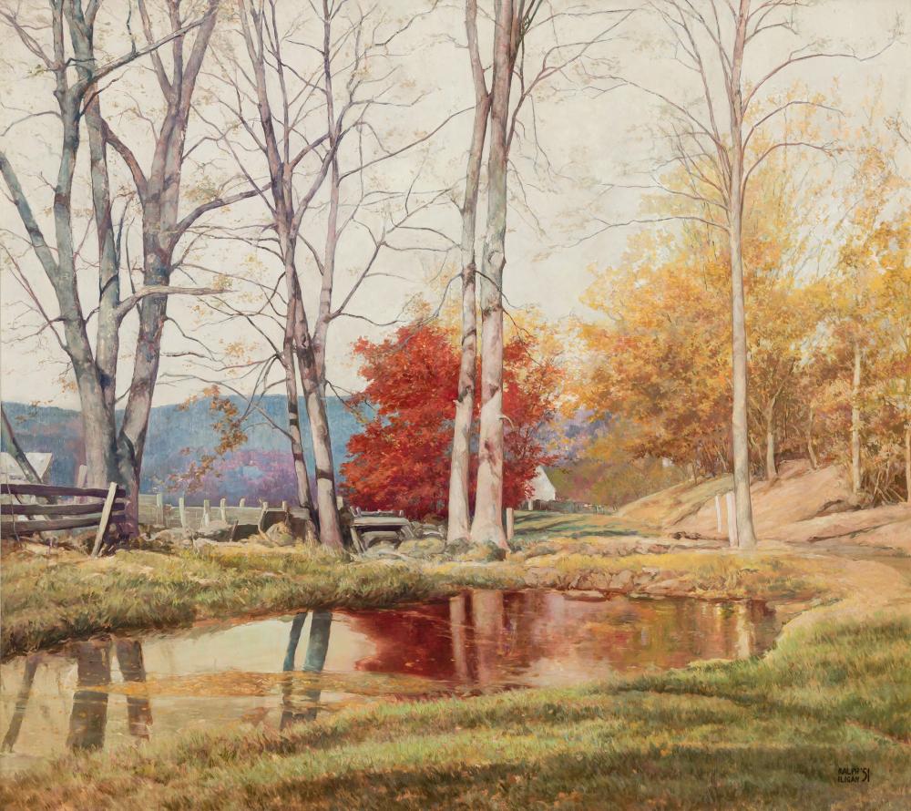 Appraisal: RALPH ILIGAN American - Reflections of Fall oil on masonite