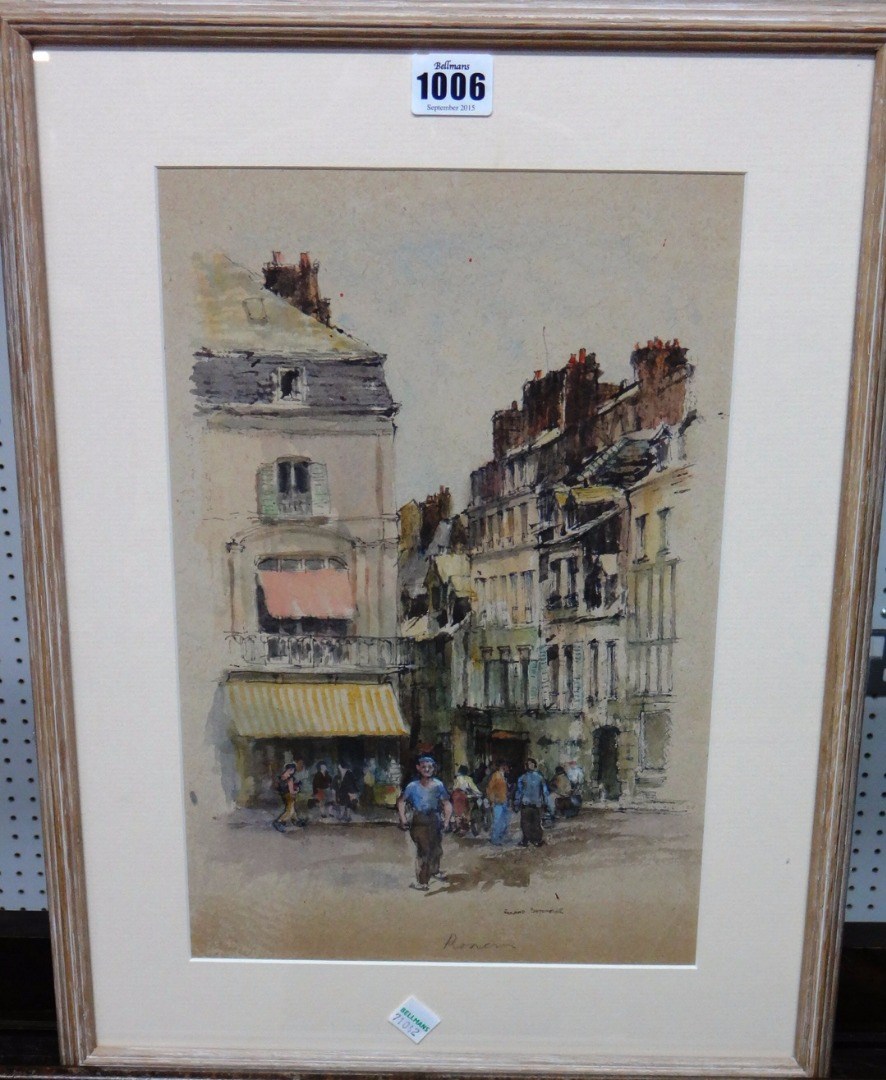 Appraisal: Roland Batchelor - Rouen Honfleur two watercolour and pen and